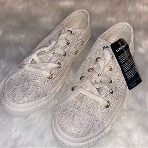 Kids Gold & White Low-top Converse